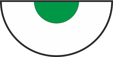 półkole w środku zielone, otoczka biała